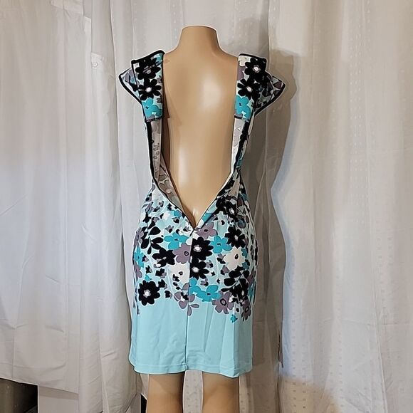 JESSICA ROSE ROUNDNECK SLEEVELESS MULTI-COLOR ZIP CLOSURE ABOVE THE KNEE DRESS - Picture 8 of 15